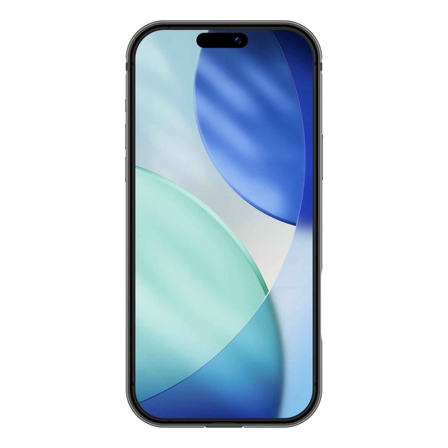 Der arktis iPhone 17 Pro Max Bumper von arktis besteht aus einer ultraleichten Aluminium-TPU-Silikonhülle, hier mit einem blauen und grünen abstrakten Hintergrundbild, perfekt zum Schutz Ihres iPhone 17 Pro Max.