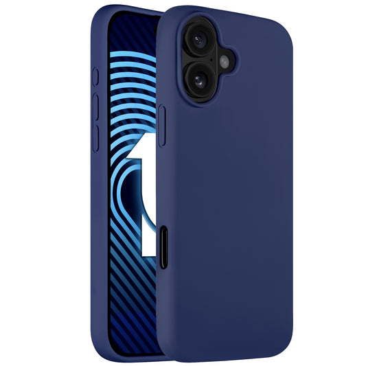 Das arktis iPhone Air Silikon Case in navy ist passend für das iPhone 17 Air, hier mit blau-weißem "1"-Display. Kompatibel mit kabellosem Laden für extra Komfort.