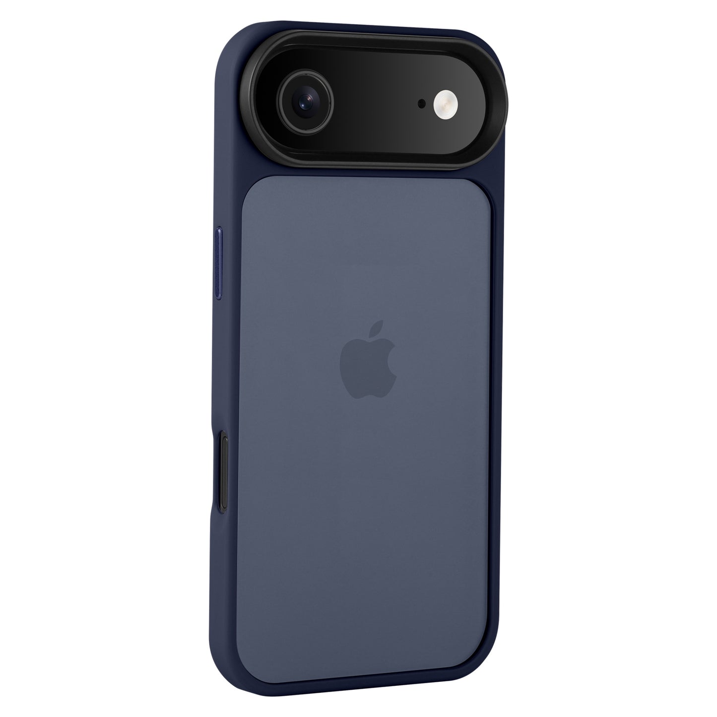 Das Arktis iPhone Air Solid Case von Arktis ist ein marineblaues Gehäuse mit einem großen Kameraausschnitt, einem zentrierten Apple-Logo und einem minimalistischen, matten Look.
