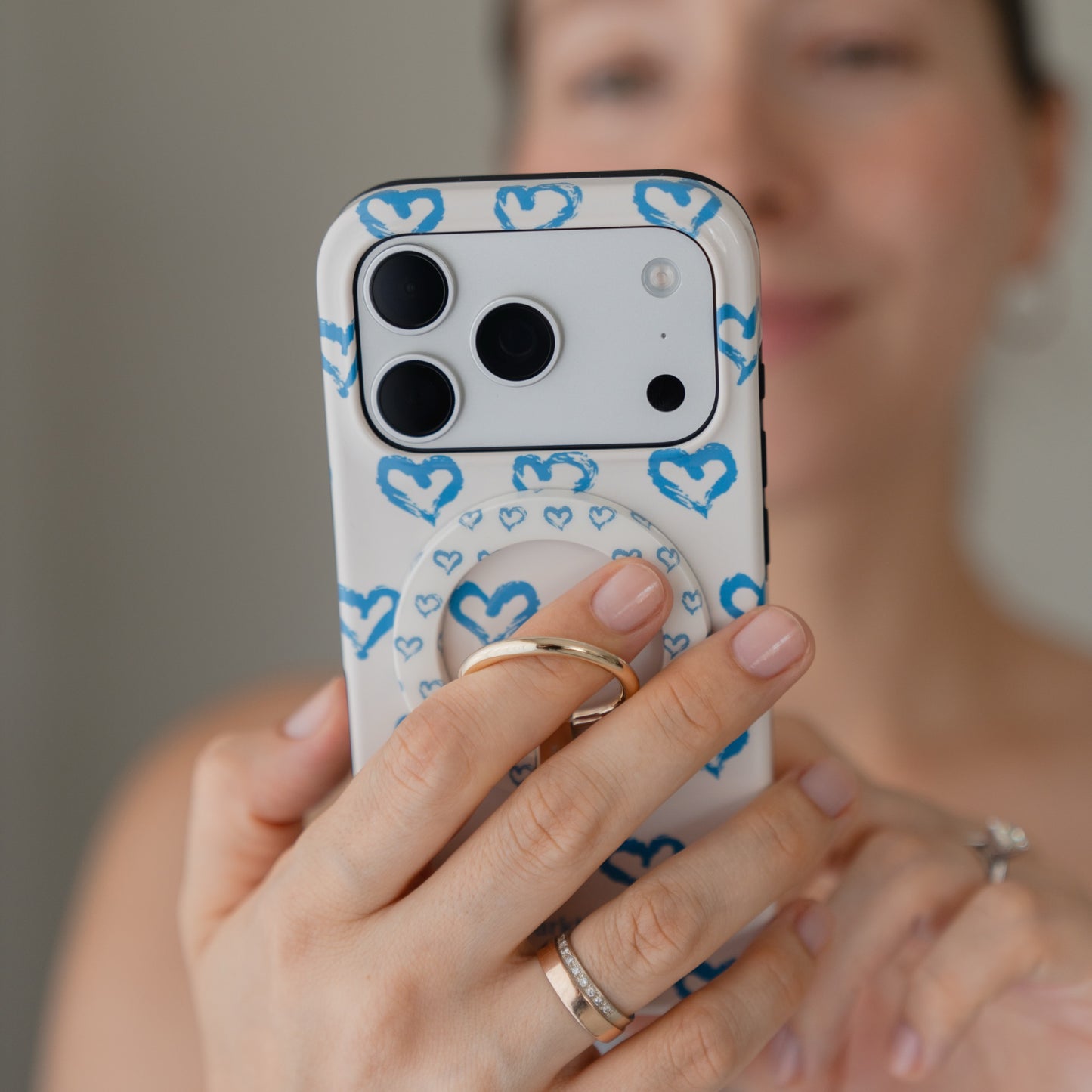 Magnetischer Ringhalter für MagSafe - Blue Hearts