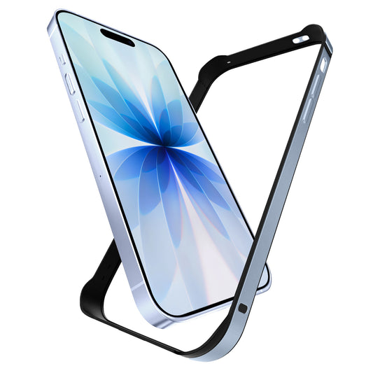 Der arktis iPhone 17 Bumper von arktis im blauen Blumendesign wird mit einem passenden Aluminium TPU Case geliefert und bietet stilvollen Schutz und Displayschutz für Ihr Gerät.