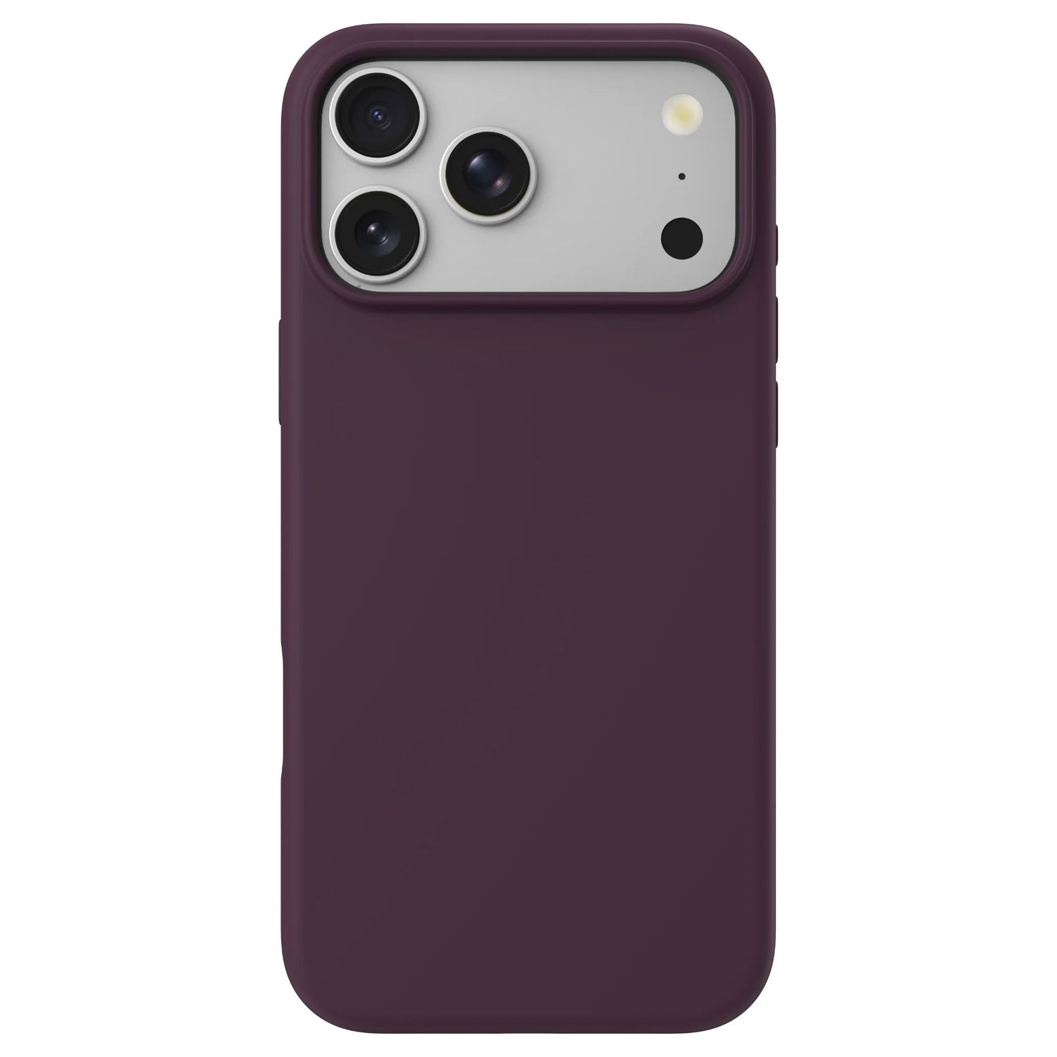 arktis iPhone Silikon Case mit MagSafe in Nebelviolett, Rückseite mit Kameras und Blitz