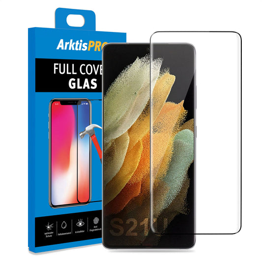 ArktisPRO Samsung Galaxy S21 Ultra FULL COVER Displayschutz GLAS - hüllenfreundlich