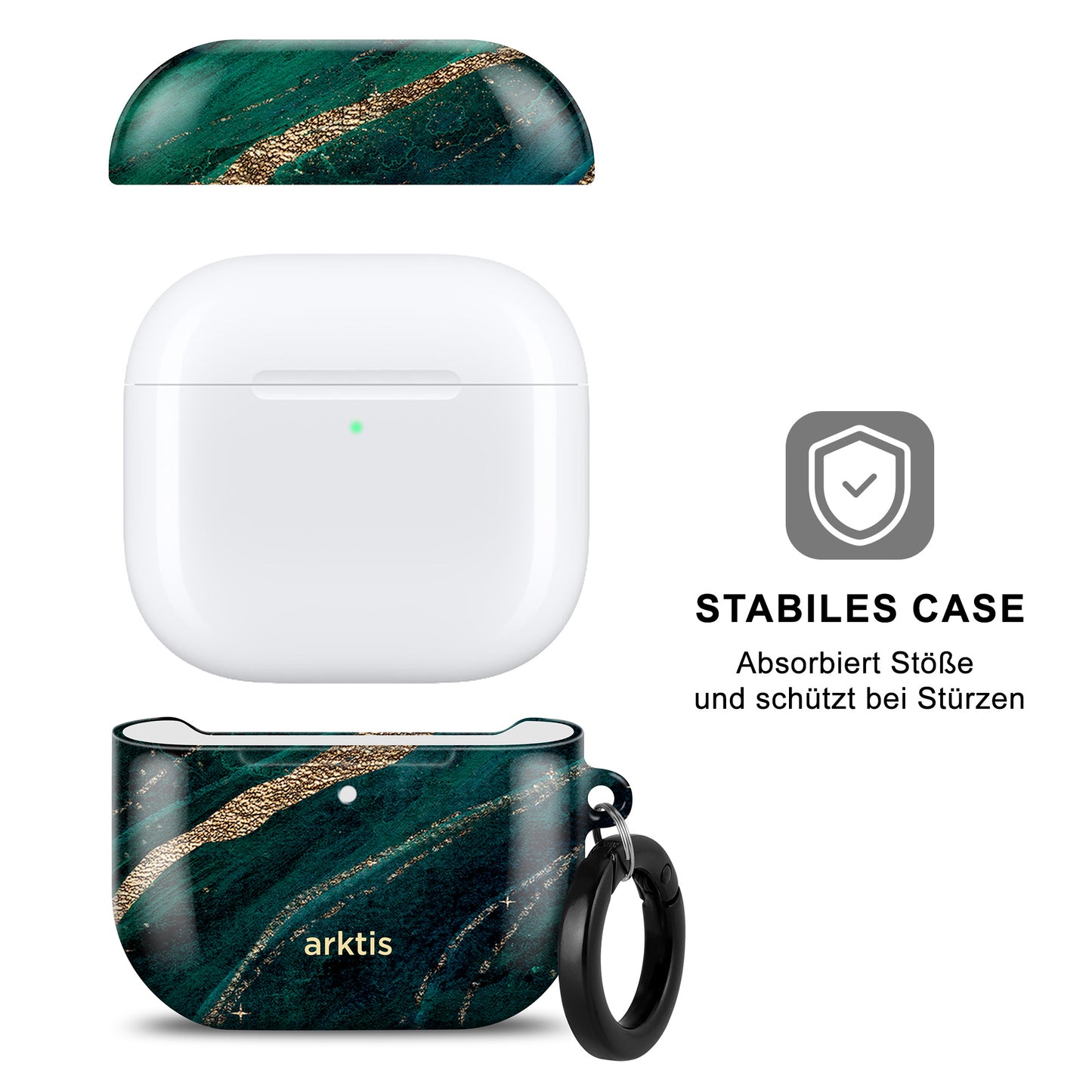 arktis AirPods 4 Hülle - Green Marble