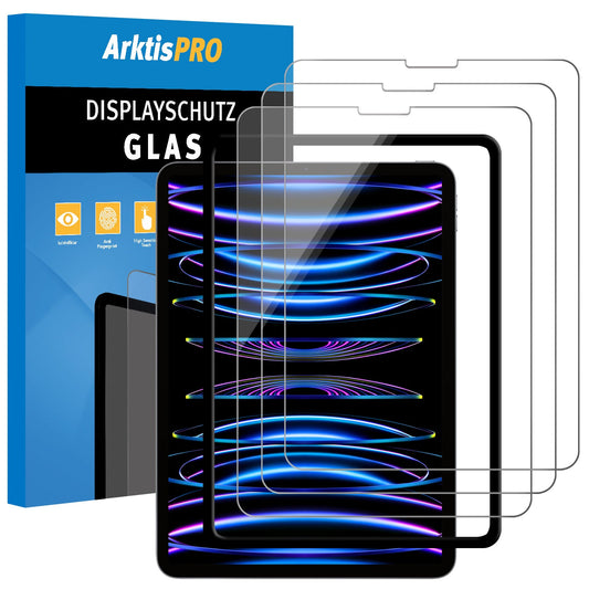 arktis iPad Pro 12,9" (2024) Displayschutz GLAS - 3er Set