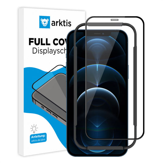 ArktisPRO iPhone 12 Pro FULL COVER Displayschutz GLAS - hüllenfreundlich