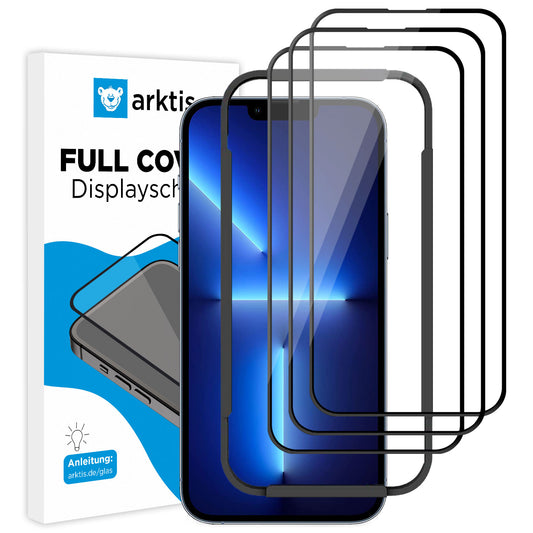 Schützen Sie Ihr iPhone 13 Pro mit ArktisPRO FULL COVER Displayschutz GLAS – hüllenfreundlicher, hochwertiger Displayschutz. Enthält 3 Premium-Glasschutzfolien für ultimative Sicherheit.