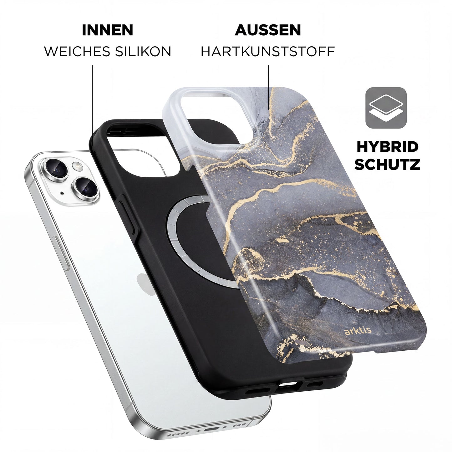 arktis iPhone 15 Hülle - Dusty Marble
