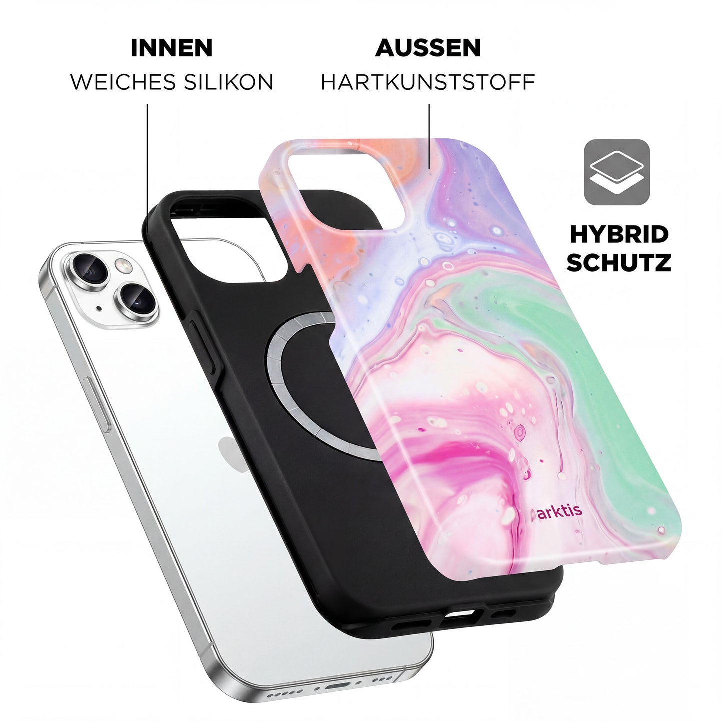 arktis iPhone 14 Hülle - Neo Marble