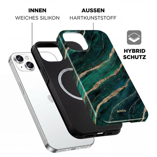 arktis iPhone 15 Hülle - Green Marble