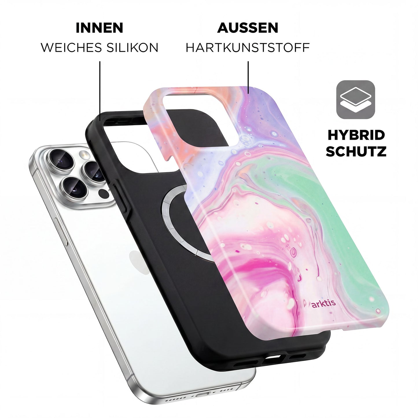 arktis iPhone 14 Pro Max Hülle - Neo Marble