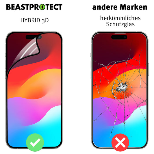 Beastprotect iPhone 15 Schutzfolie HYBRID 3D