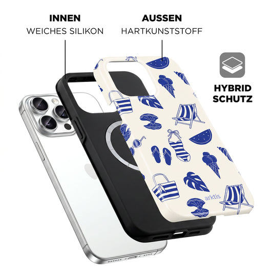 Die arktis iPhone 14 Pro Max Hülle - Beach Style hat eine weiche Silikon-Innenseite und eine harte Kunststoff-Außenseite, ist stoßabsorbierend für Extra-Schutz und MagSafe-kompatibel für einfaches kabelloses Laden.