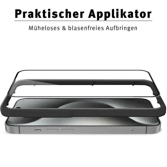 ArktisPRO iPhone 15 Pro Max FULL COVER Displayschutz GLAS - hüllenfreundlich - 2er Set