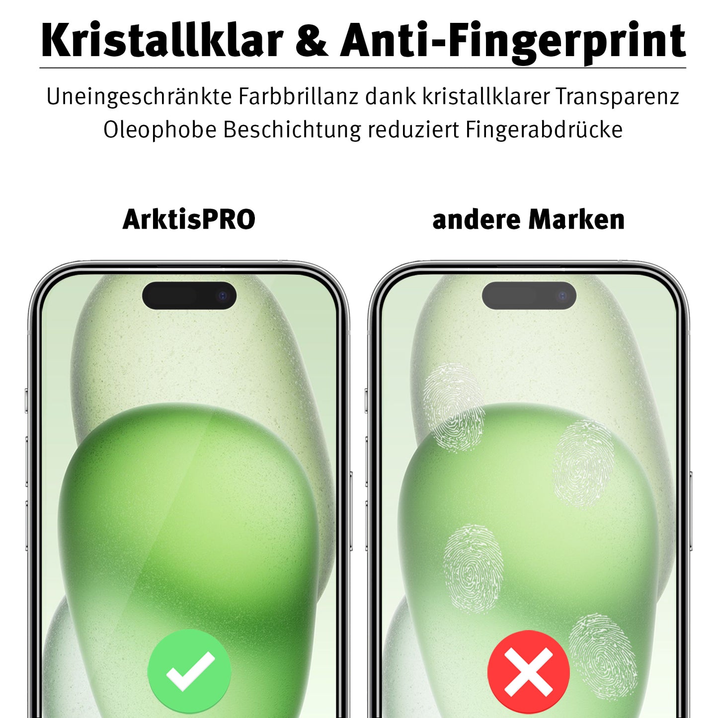 ArktisPRO iPhone 15 Plus Displayschutz GLAS - 3er Set