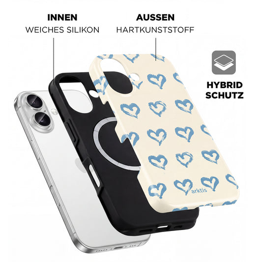 arktis iPhone 17 Hülle - Blue Hearts