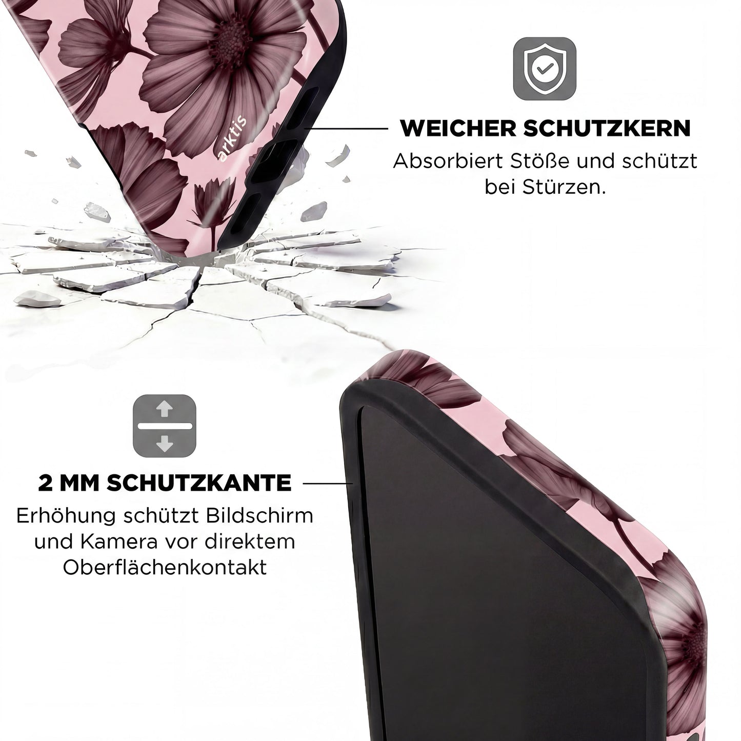 Arktis iPhone 17 Pro Hülle - Bloom Case: Stylische, stoßabsorbierende TPU-Silikon-Hülle mit floralem Design, erhöhtem Kantenschutz und MagSafe-Kompatibilität. Hochwertiger Schutz von arktis - alles auf Deutsch erklärt.