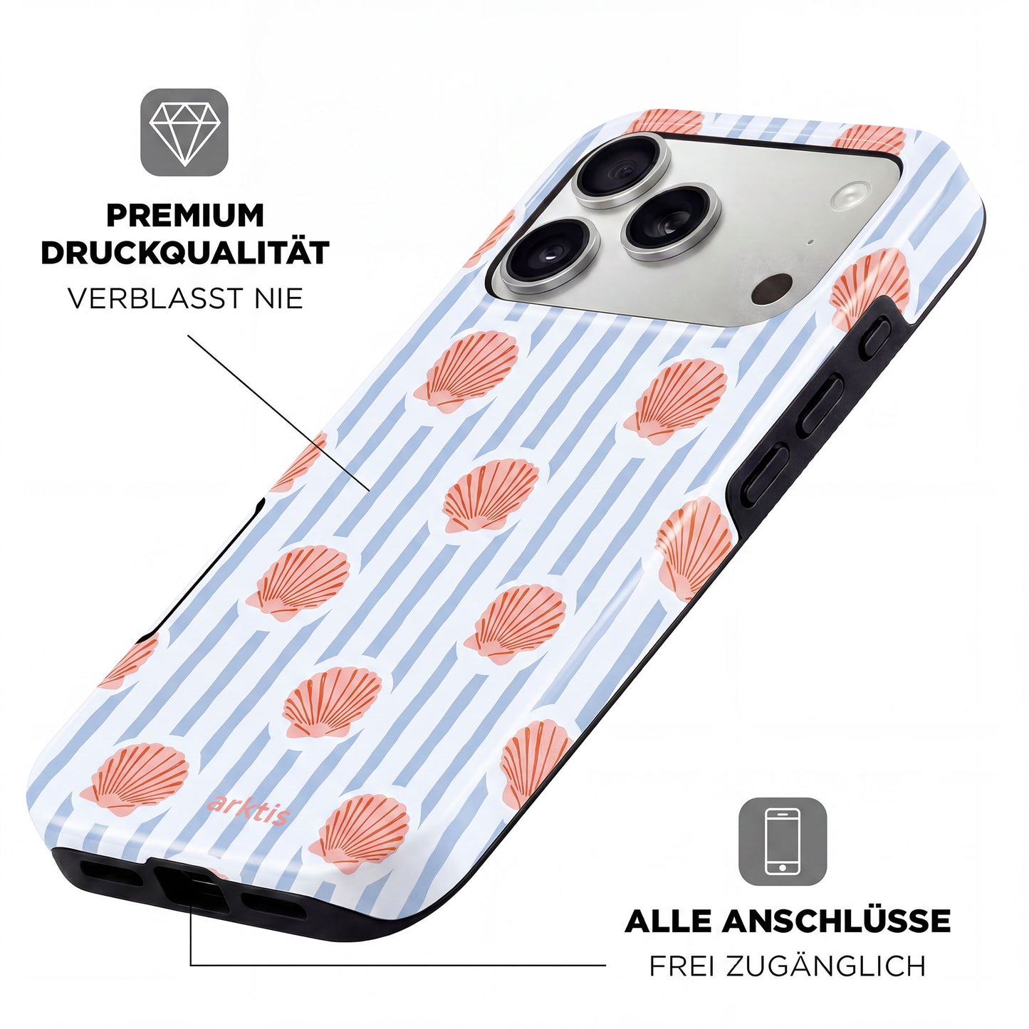 arktis iPhone 16e Hülle - Seashell