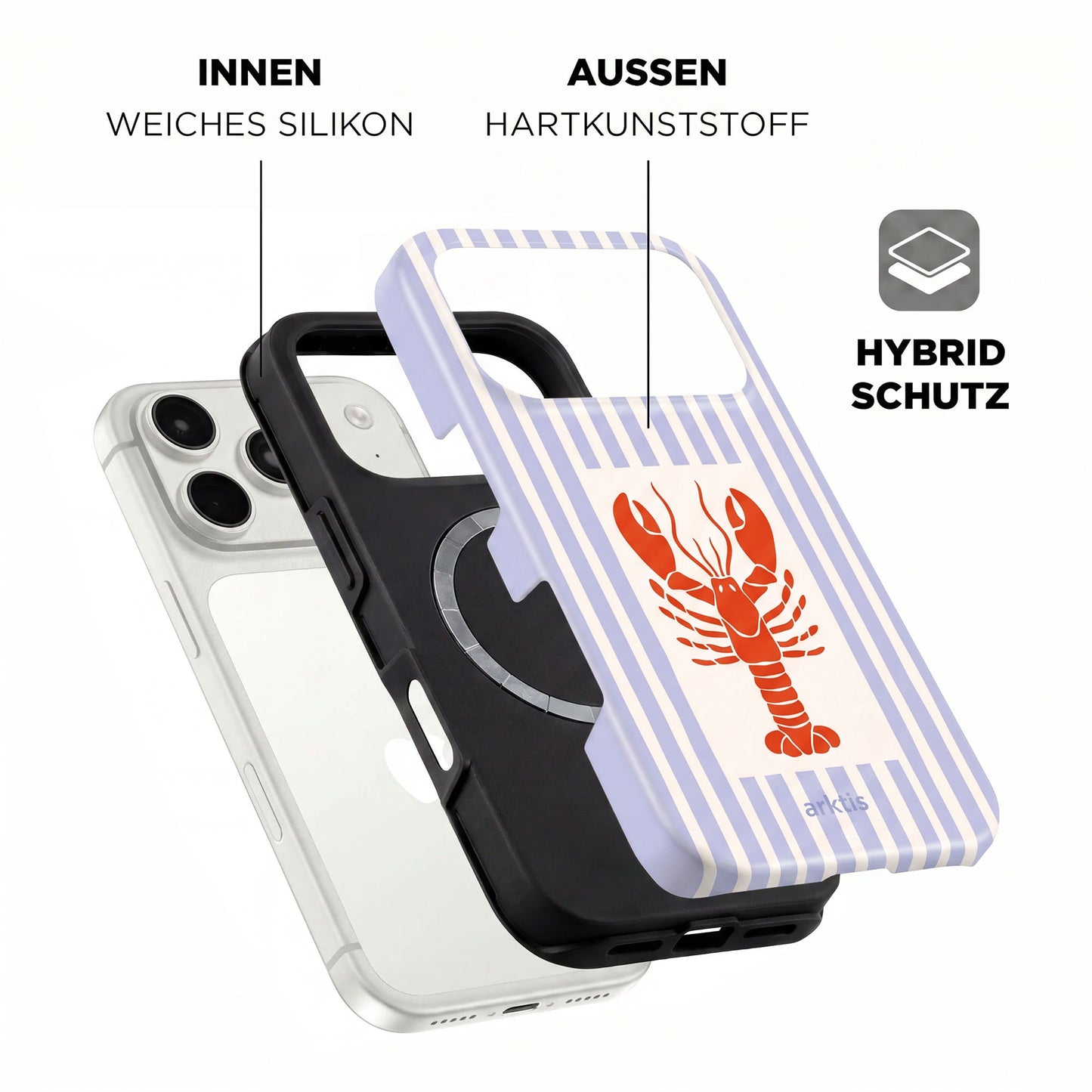 arktis iPhone 16 Hülle - Lobster
