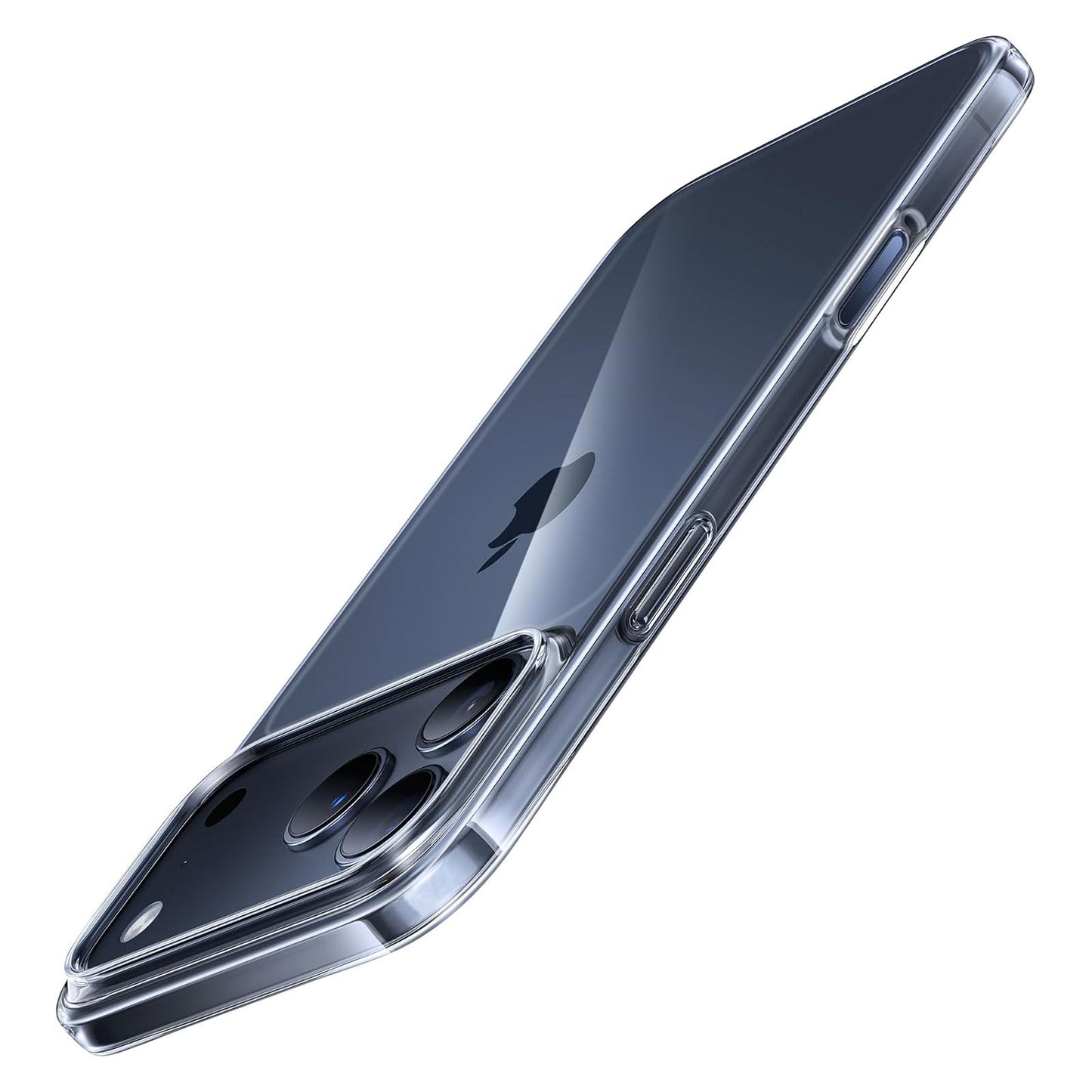 Das arktis iPhone 17 Pro ZERO Case von arktis ist eine ultradünne, transparente TPU-Silikonhülle, die das schlanke Smartphone mit zwei rückwärtigen Kameras und einem seitlichen Knopf für einen stilvollen Schutz in Szene setzt.