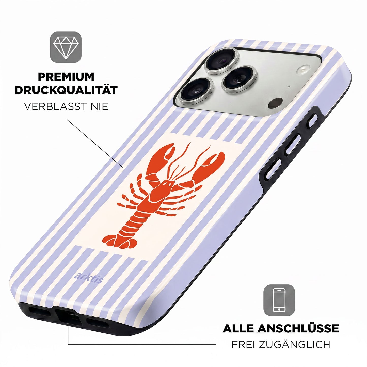 arktis iPhone 15 Pro Max Hülle - Lobster