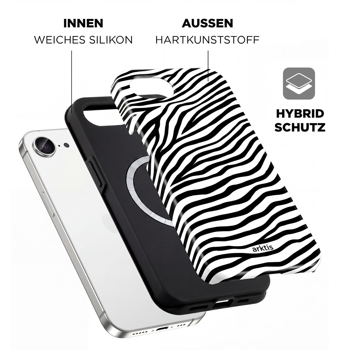 arktis iPhone 17e Hülle - Zebra