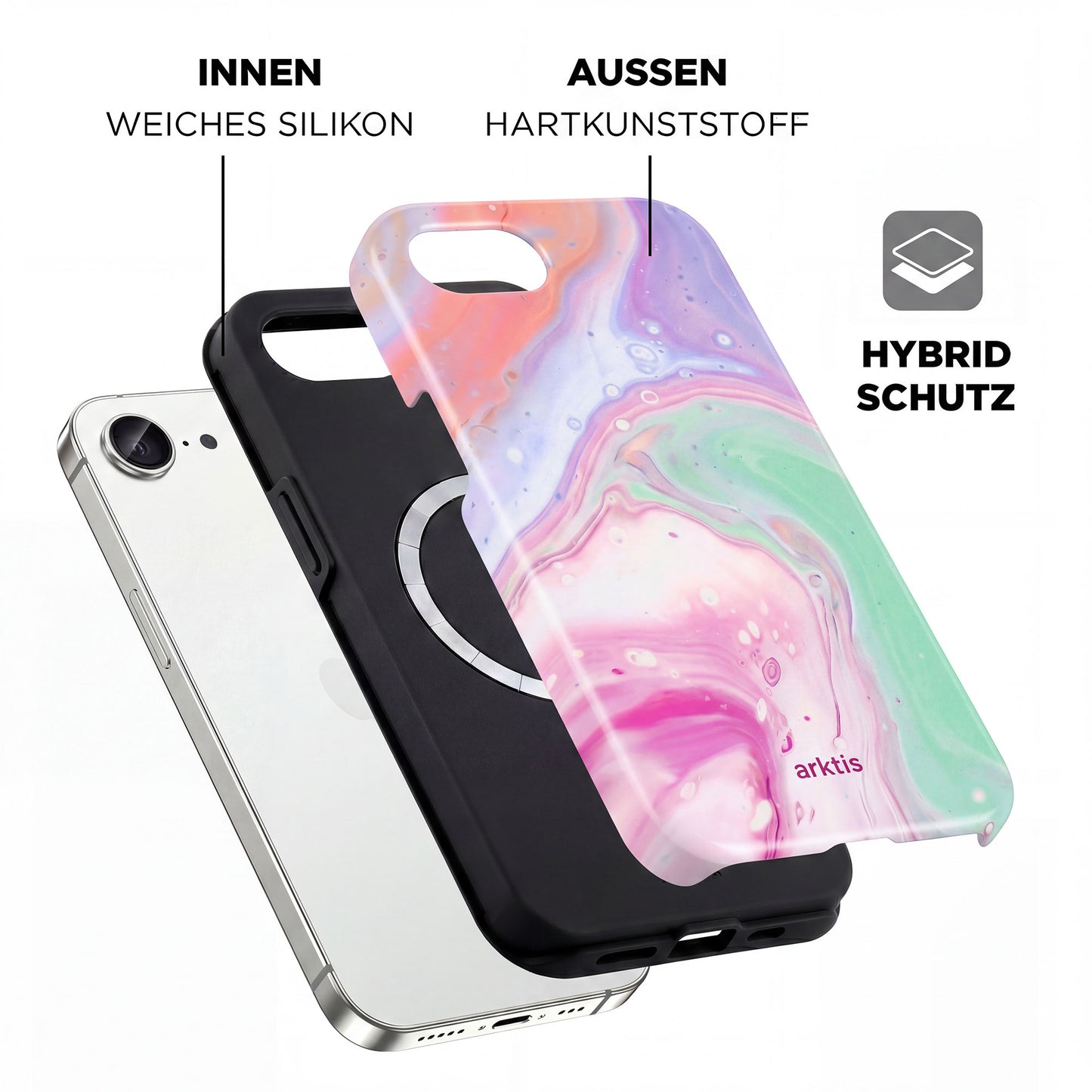 arktis iPhone 16e Hülle - Neo Marble
