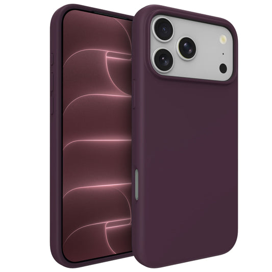 arktis iPhone Silikon Case mit MagSafe in Nebelviolett, Vorder- und Rückansicht