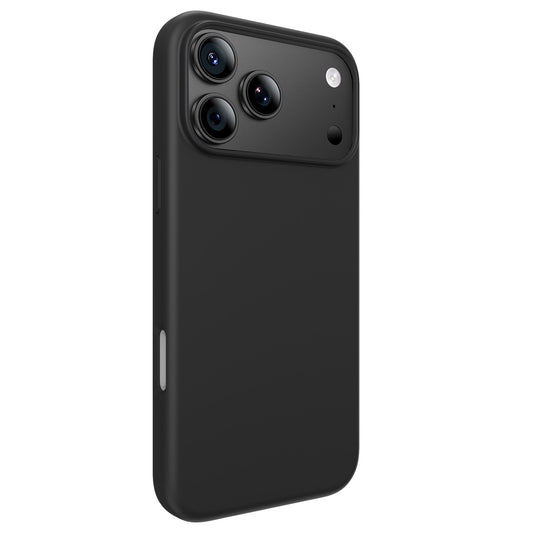 arktis iPhone Silikon Case mit MagSafe in Schwarz, Rückansicht