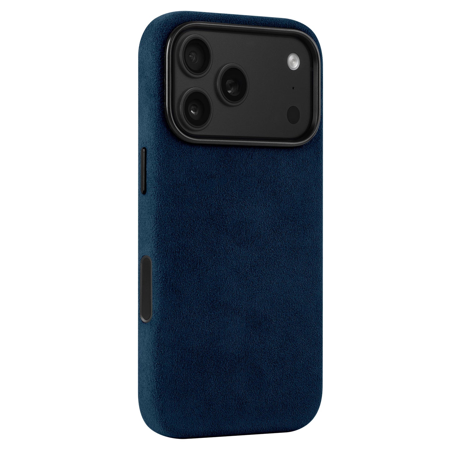 arktis iPhone Alcantara Hülle in Marineblau, Rückseite mit Kameras