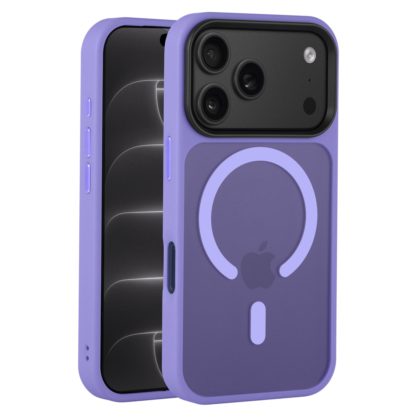 arktis iPhone Solid Case mit MagSafe in Lila, Vorder- und Rückansicht