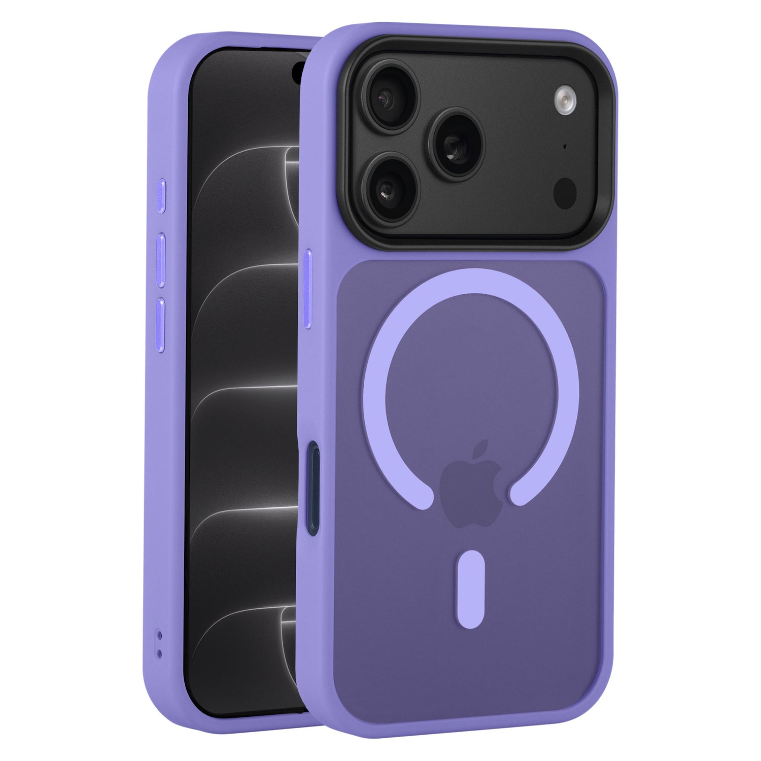 arktis iPhone Solid Case mit MagSafe in Lila, Vorder- und Rückansicht