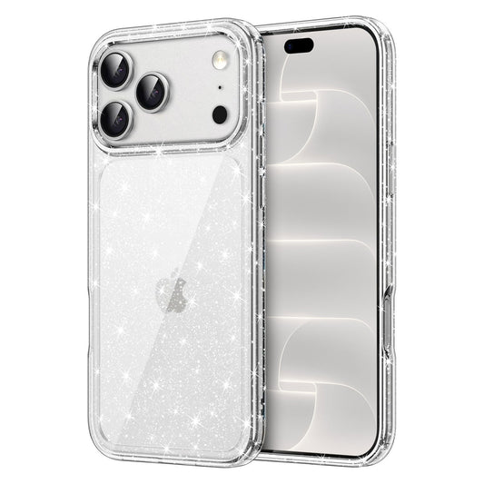arktis iPhone Glitter Case transparent, Vorder- und Rückansicht