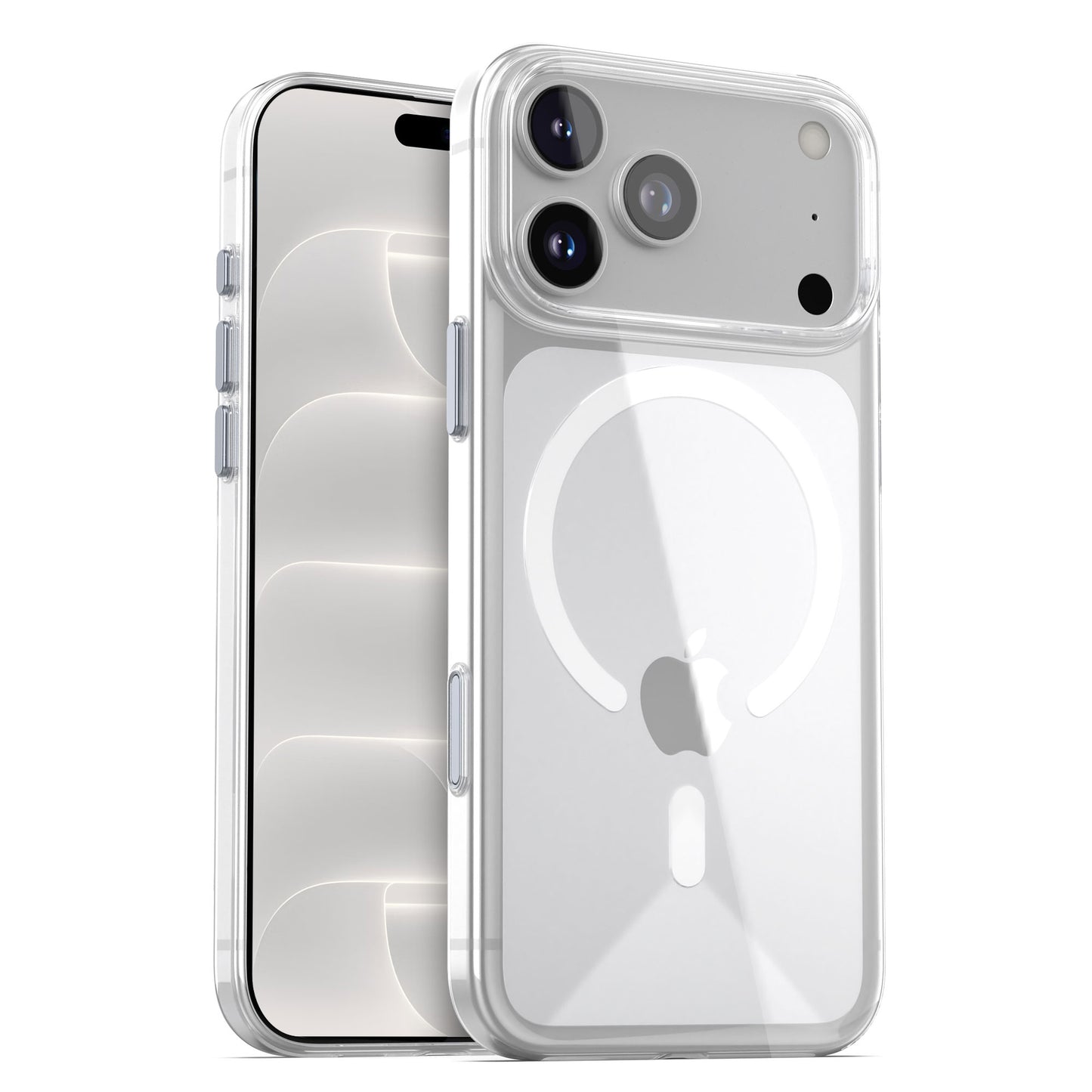 arktis iPhone Clear Case mit MagSafe, transparent, Vorder- und Rückansicht