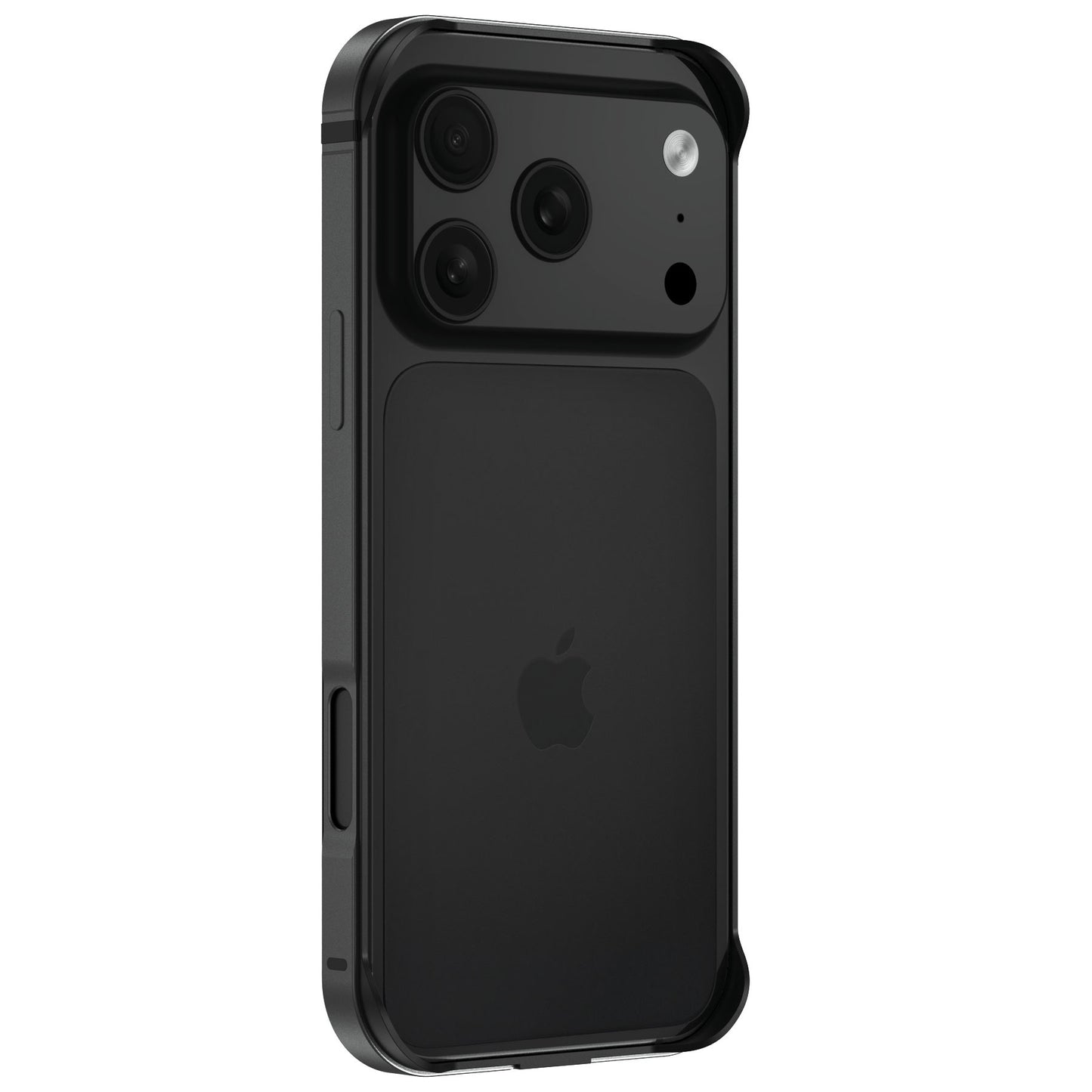 arktis iPhone Bumper in Schwarz, schräge Rückansicht