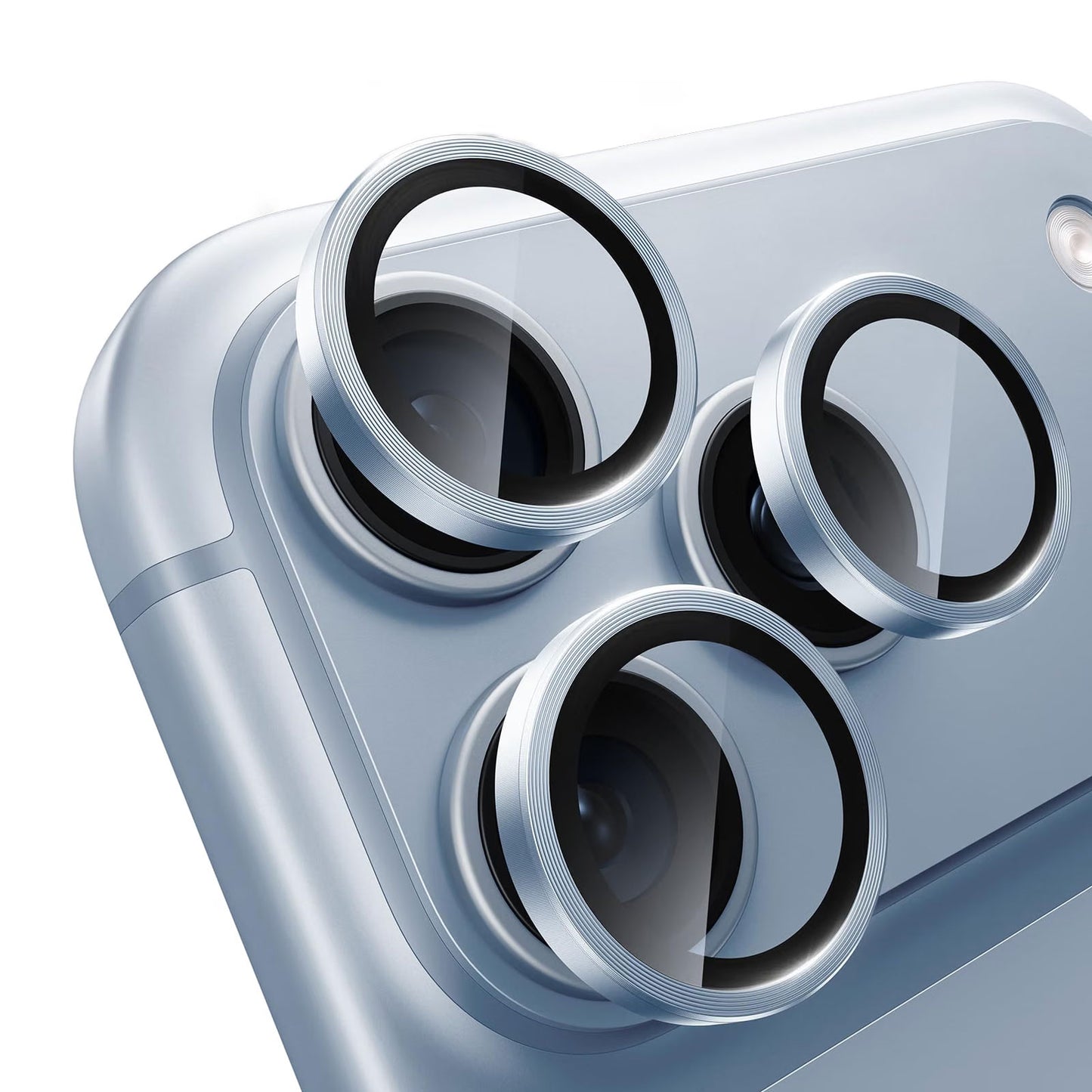 Nahaufnahme einer Smartphone-Kamera mit drei abnehmbaren Objektivabdeckungen, die über den Objektiven schweben, um den innovativen „arktis iPhone 18 Pro Max Lens Protector“ und die hochwertigen „Kameralinsen-Schutz“-Optionen von arktis für erweiterten Schutz hervorzuheben.