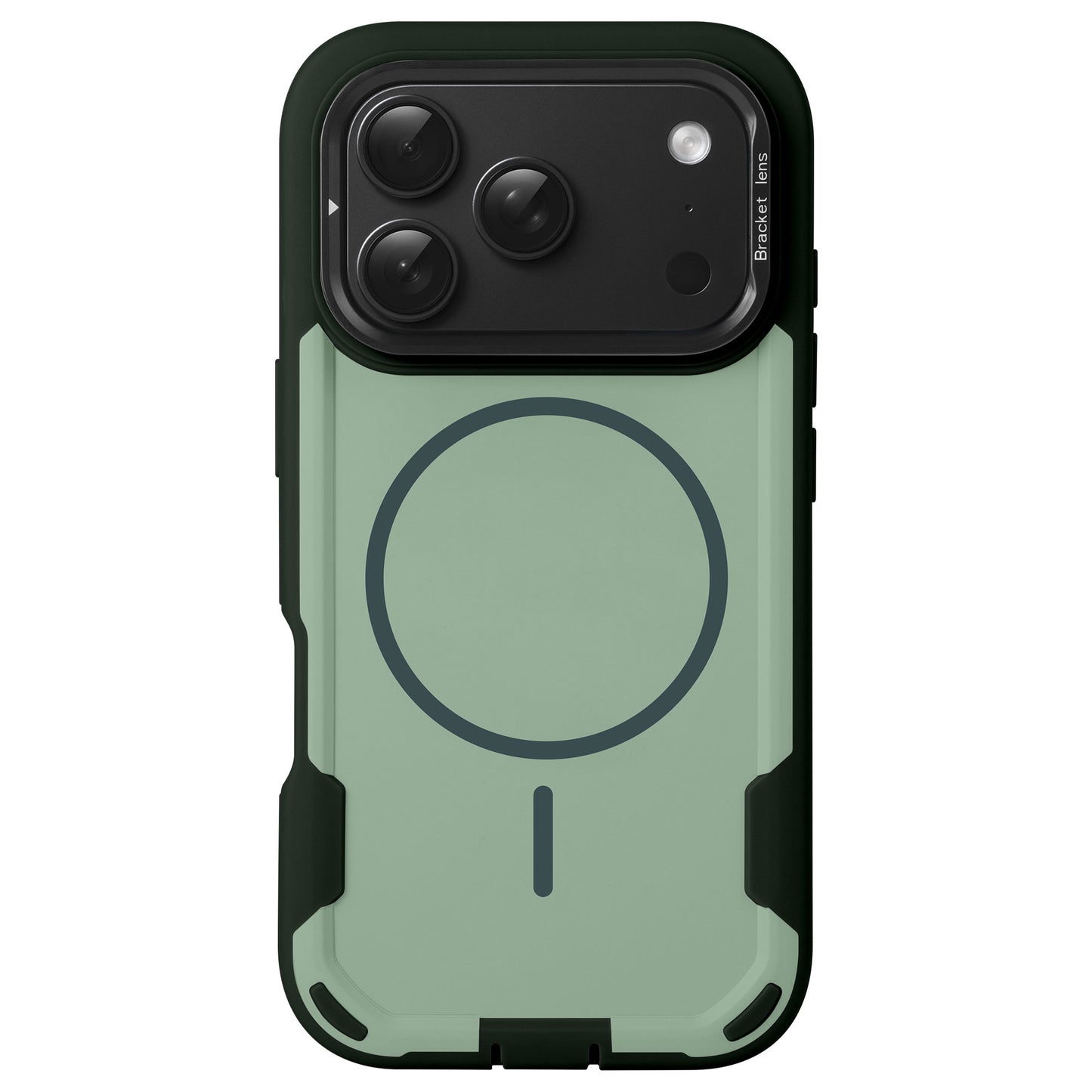 arktis iPhone Sentinel Case in Grün mit schwarzen Kanten, Rückansicht