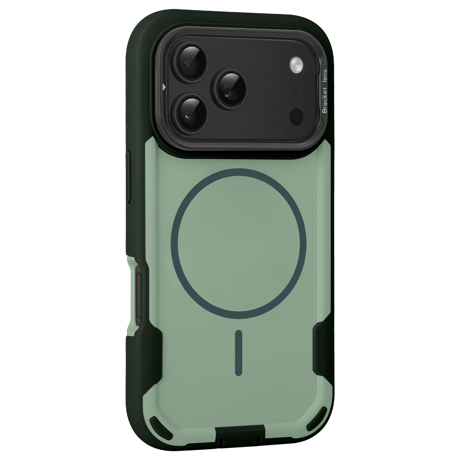 arktis iPhone Sentinel Case in Grün-Schwarz, Rückseite mit Kameraaussparung
