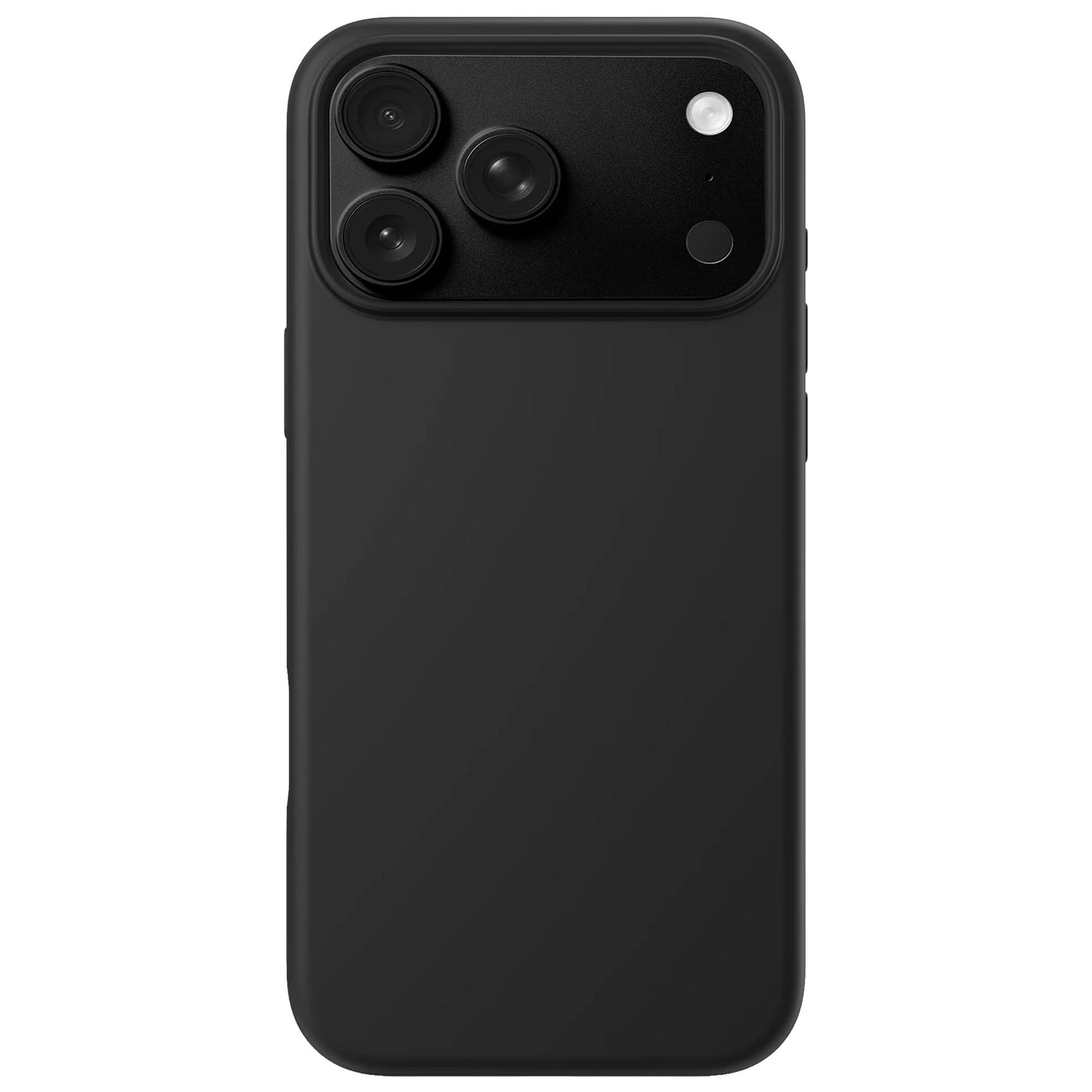 arktis iPhone Silikon Case mit MagSafe in Schwarz, Rückseite mit Kameras und Blitz