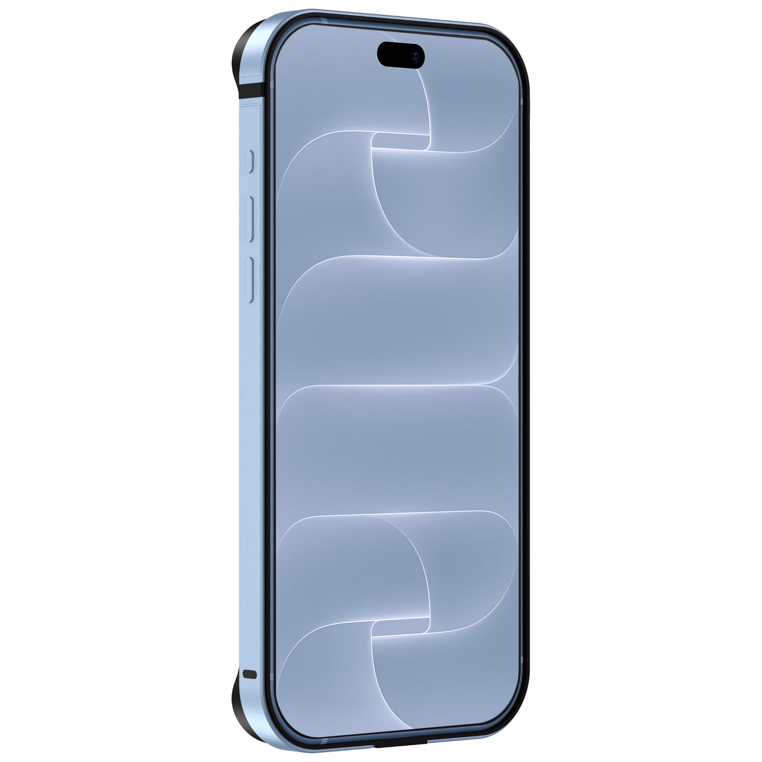 arktis iPhone Bumper in Hellblau, schräge Vorderansicht
