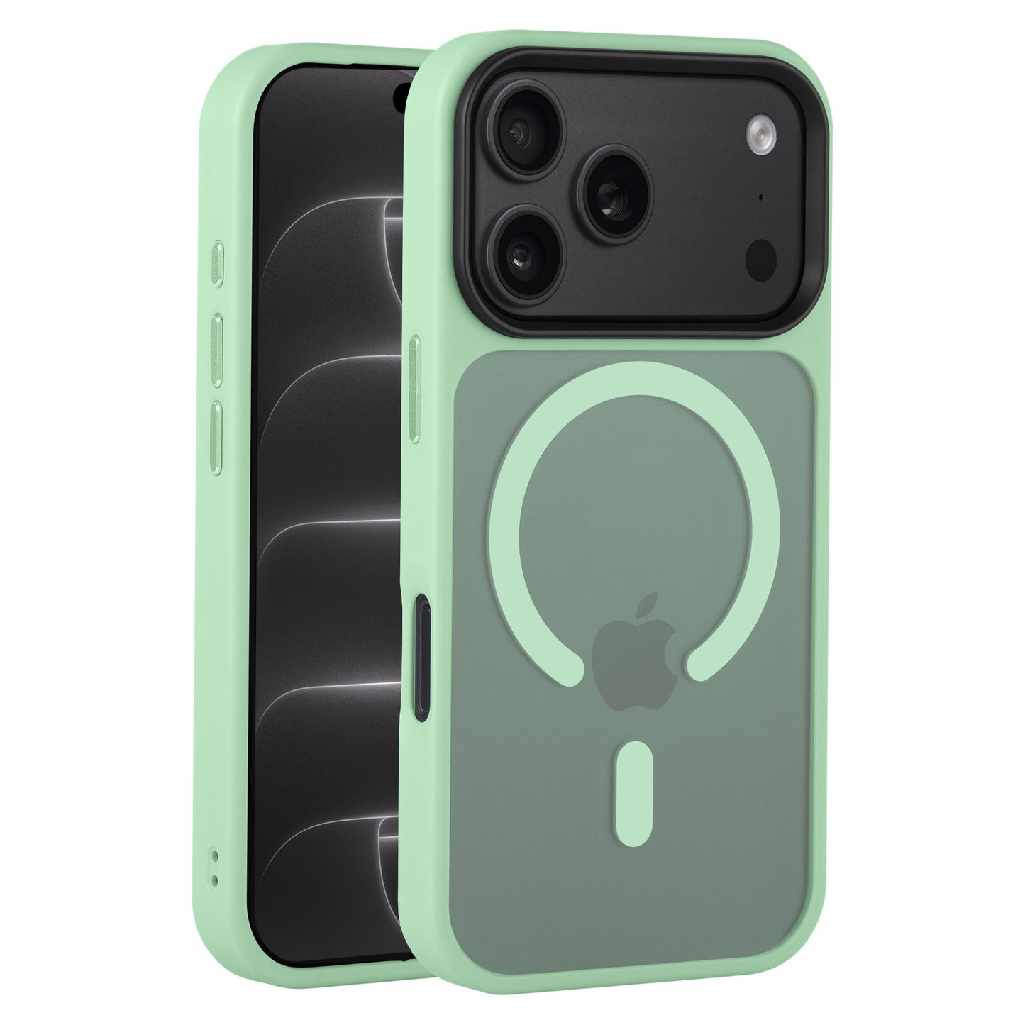 arktis iPhone Solid Case mit MagSafe in Mintgrün, am iPhone und einzeln