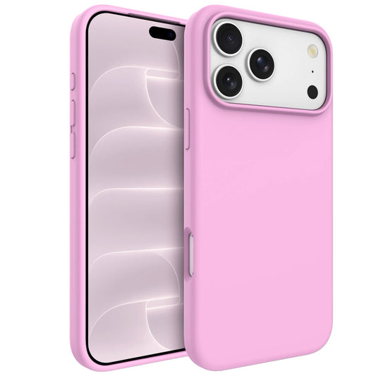arktis iPhone Silikon Case mit MagSafe in Rosa, Vorder- und Rückansicht