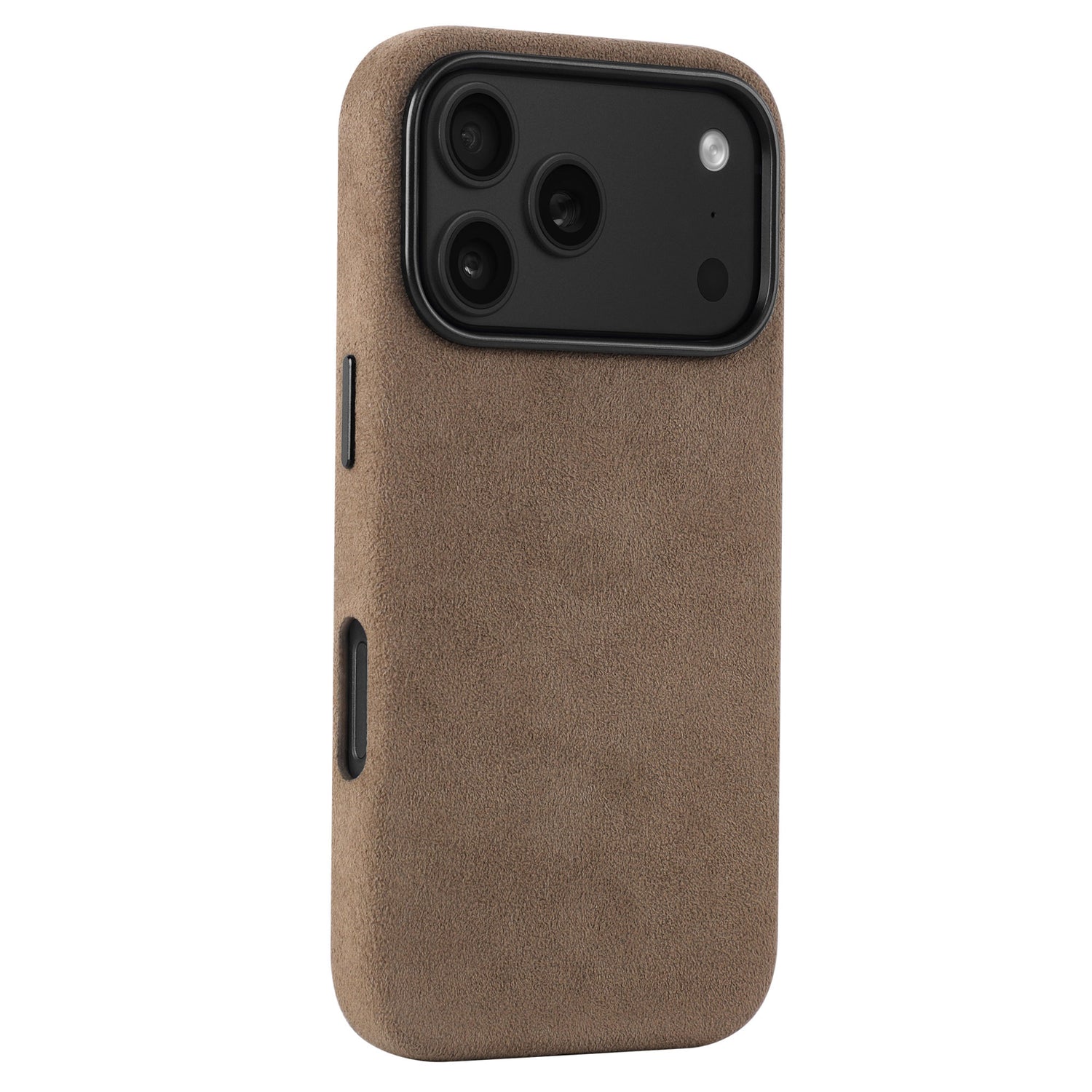 arktis iPhone Alcantara Hülle in Braun, Rückansicht