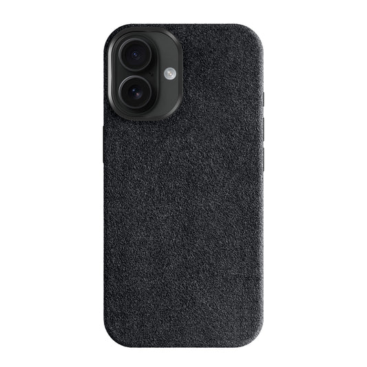 Die arktis iPhone 16 Hülle aus Alcantara verfügt über eine hochwertige stoffähnliche Struktur, eine doppelte Kameraaussparung oben links und wird in Italien hergestellt, um ein stilvolles und schützendes Finish zu gewährleisten.