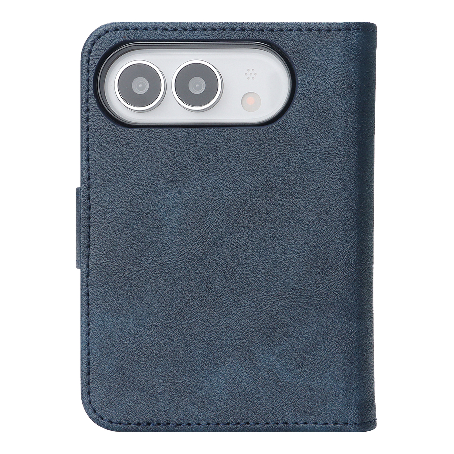 Arktis iPhone Duo Classic Folio – blaue Handyhülle aus Kunstleder im Folio-Stil von arktis mit freiliegenden Kameralinsen in der oberen linken Ecke und MagSafe-Kompatibilität für bequemes Aufladen.