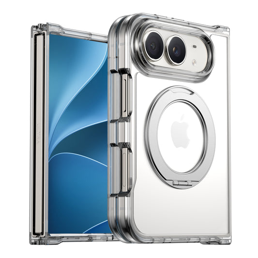Die arktis iPhone Duo Case Crystal Loop – eine transparente, stoßfeste Hülle mit MagSafe-Ring – bietet optimalen Schutz und wurde speziell für faltbare Geräte entwickelt; sie lässt sowohl das Display als auch die Rückseite einschließlich der Kameralinsen frei und ist MagSafe-kompatibel, um maximale Funktionalität zu gewährleisten.