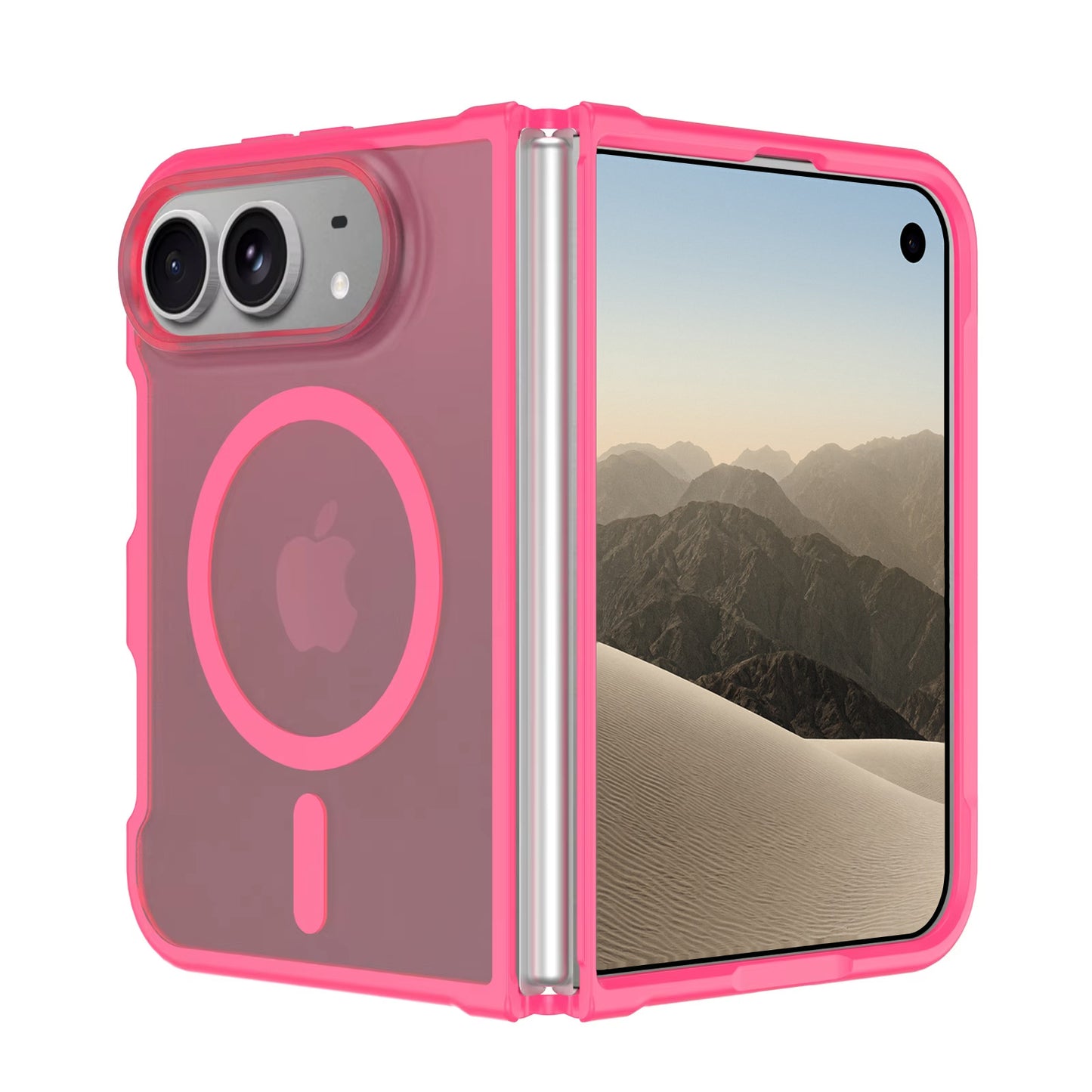 Pink Arktis iPhone Duo Solid Case mit MagSafe, eine faltbare Handyhülle mit MagSafe-Ring.