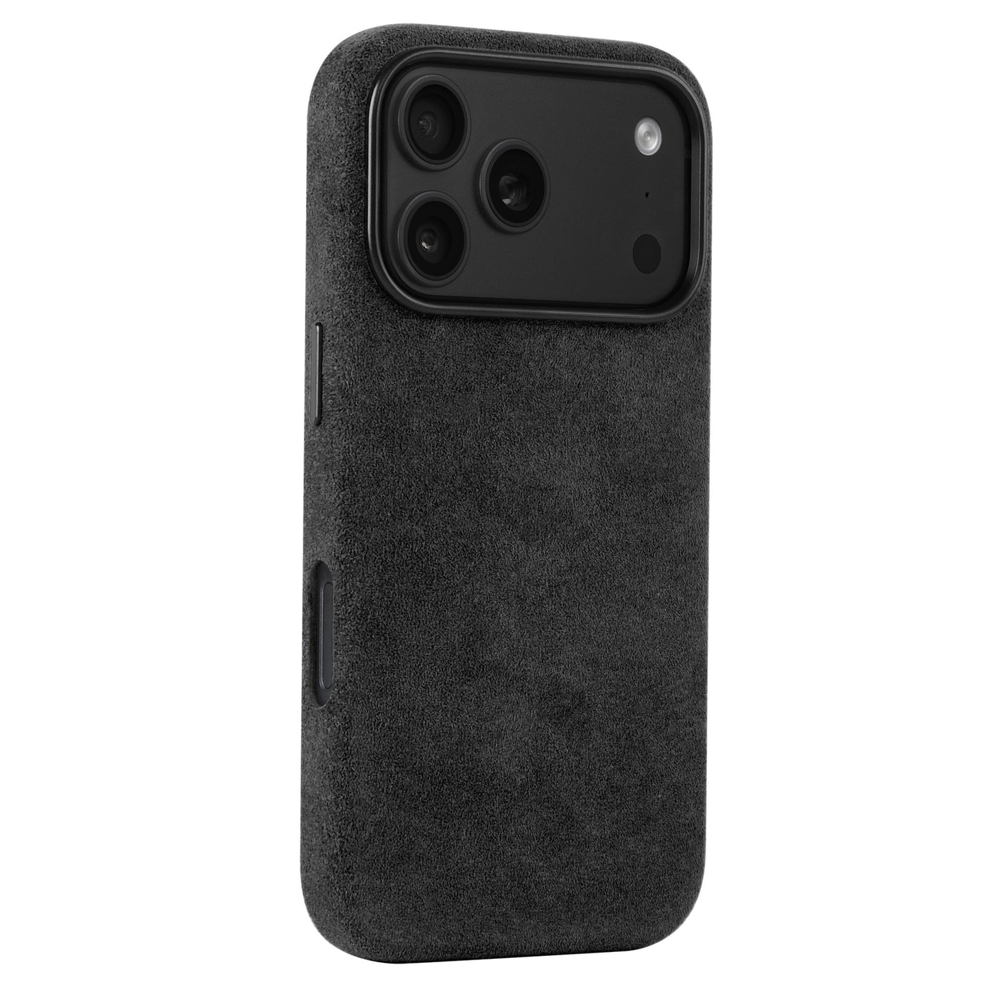 arktis iPhone Alcantara Hülle in Schwarz, Rückansicht
