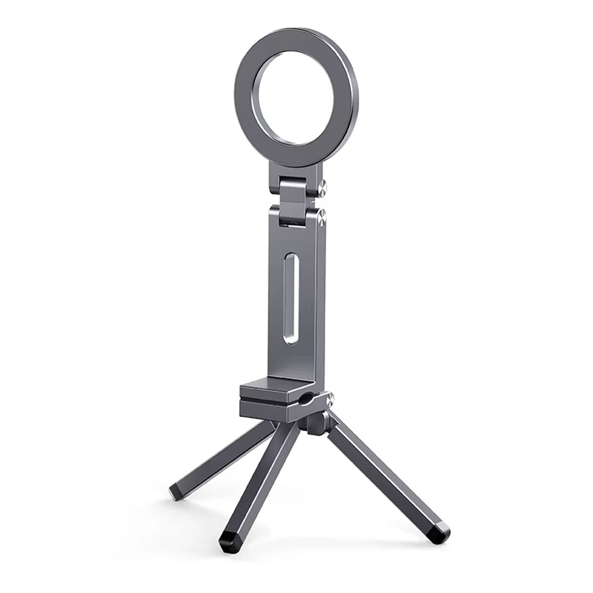 Das arktis iPhone MagSafe Tripod 360 Halterung ist ein faltbares Stativ von arktis mit Ringlicht, verstellbarer Handyhalterung und 360° Drehung für vielseitige Aufnahmewinkel.