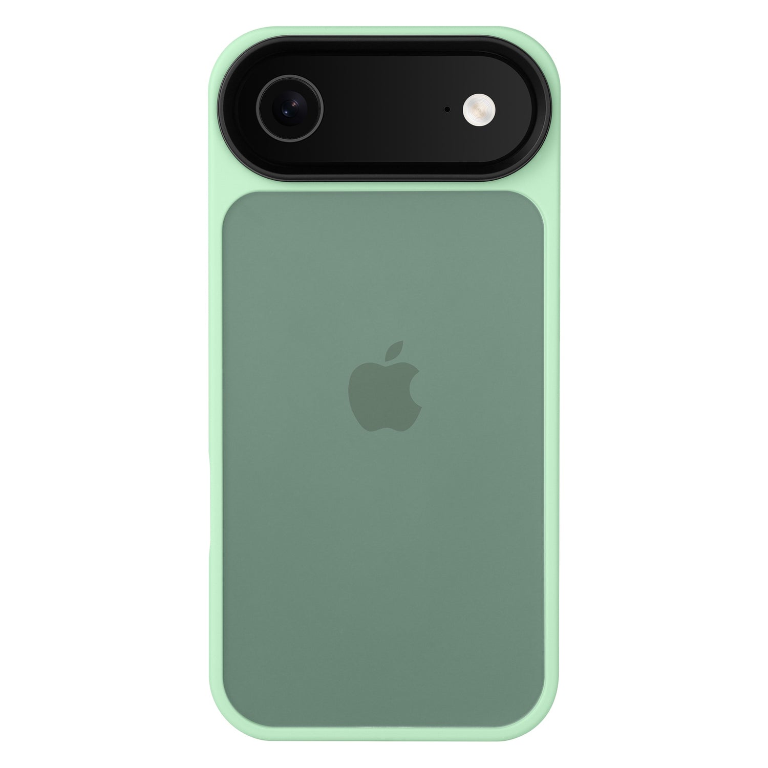 Das mintgrüne Apple iPhone wird durch das Arktis arktis iPhone Air Solid Case, eine matte TPU-Silikonhülle von Arktis, geschützt und verfügt über ein großes Kameramodul in der linken oberen Ecke.